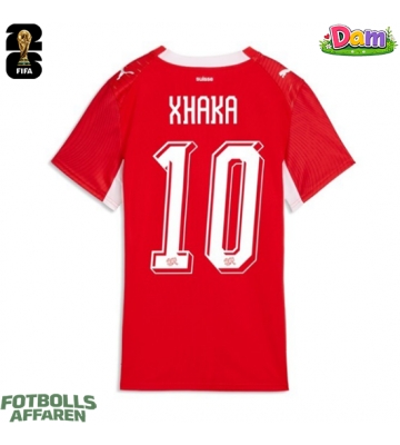 Schweiz Granit Xhaka #10 Hemmatröja Kvinnor VM 2026 Kortärmad